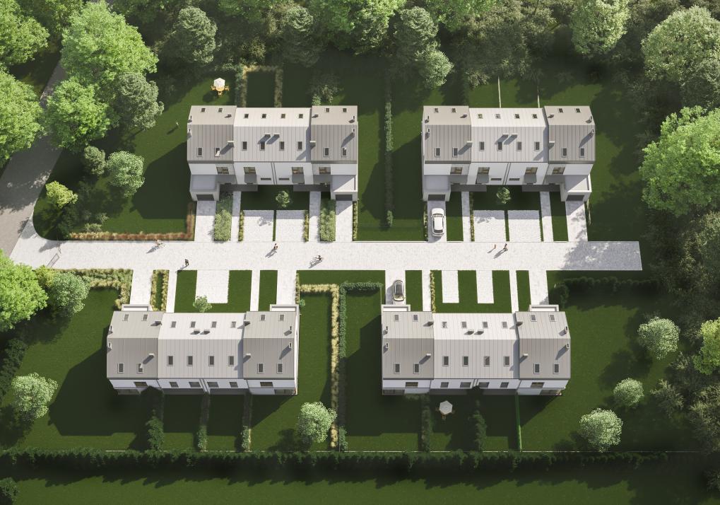 Domy w Baszkówce - widok z lotu ptaka