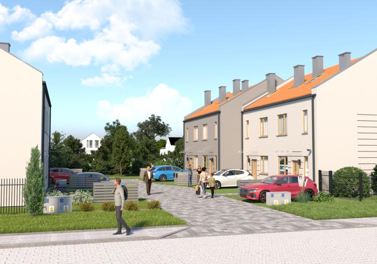 Domy przy ul. Warsztatowej, Biestrzyków - widok od ulicy