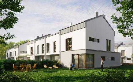 Domy w Baszkówce - widok osiedla od ogrodu