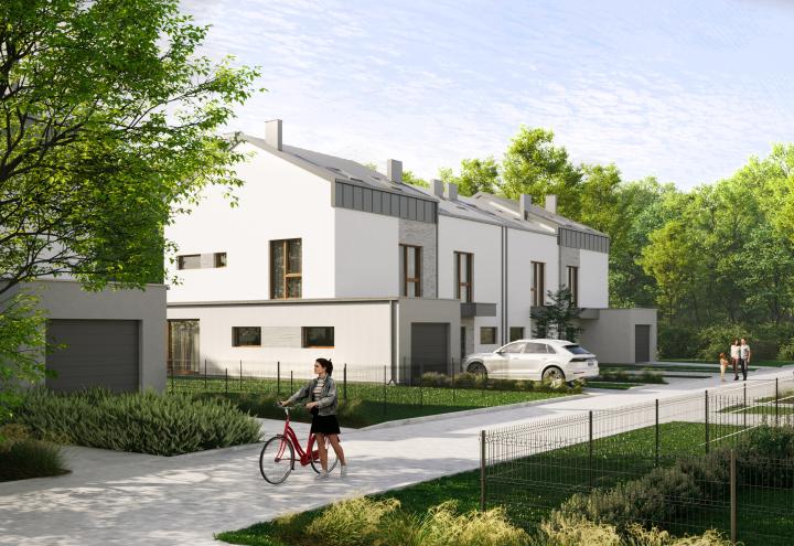 Domy w Baszkówce – widok między budynkami